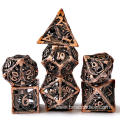 Hollowed DND Metal Dice Featured with 3D Dragon, Hollow Metal Dice